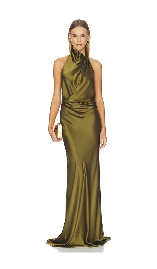 Halter Drape Bias Gown by The Sei