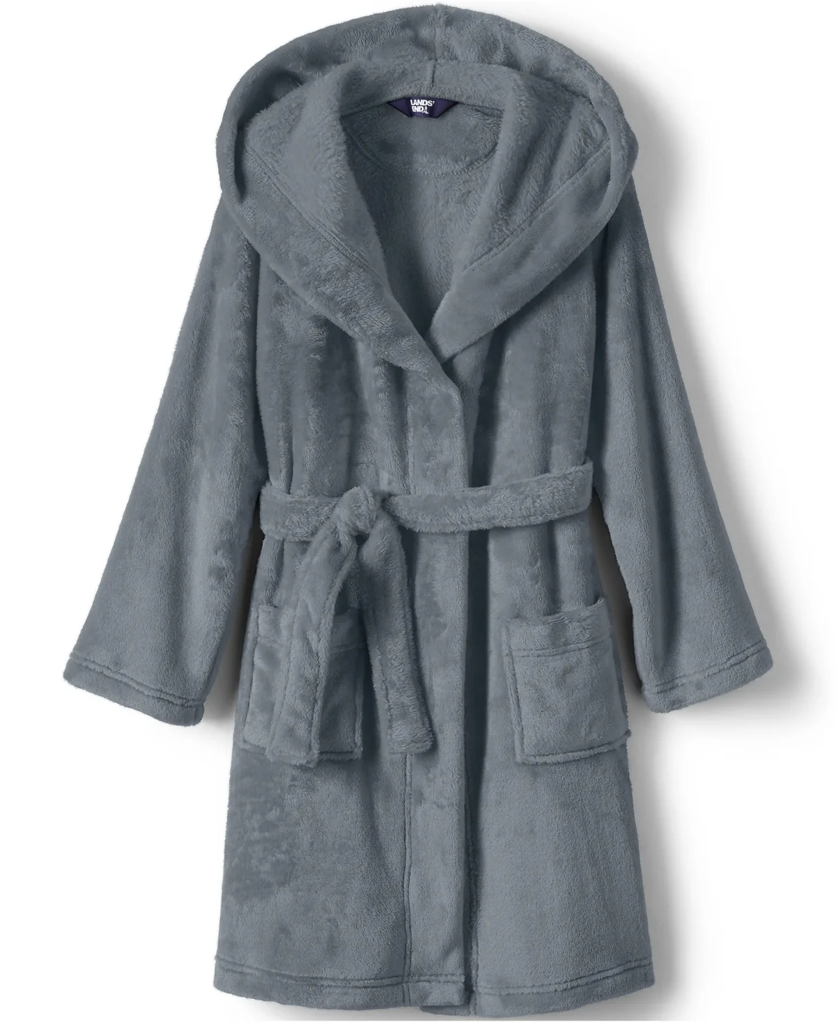 Fleece Hooded Robe by Lands' End