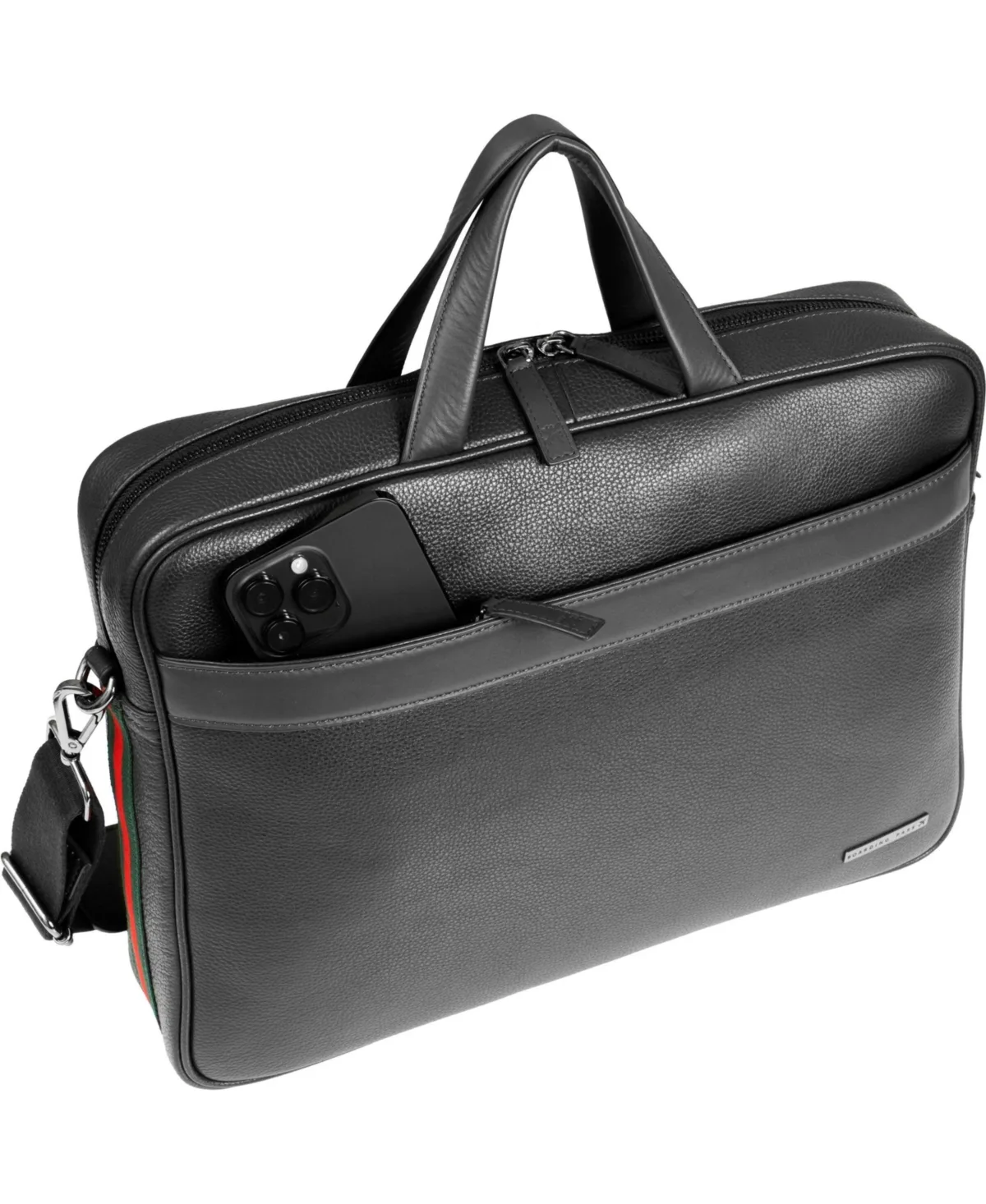 The Hey Handsome 18in Pebble Grain Genuine Leather Briefcase by Boarding Pass
