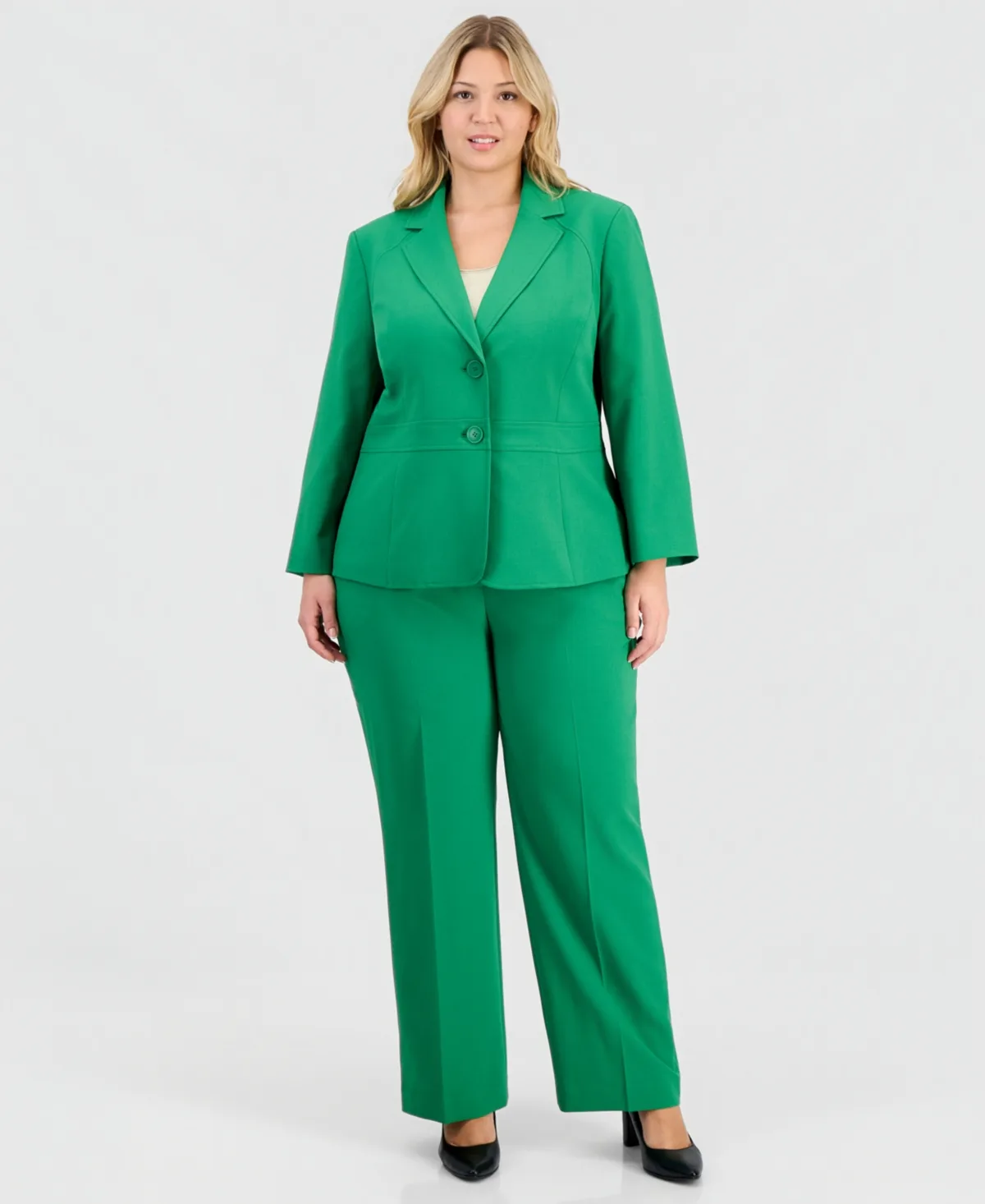 Two-Button Waist-Inset 2 Piece Pantsuit by Le Suit