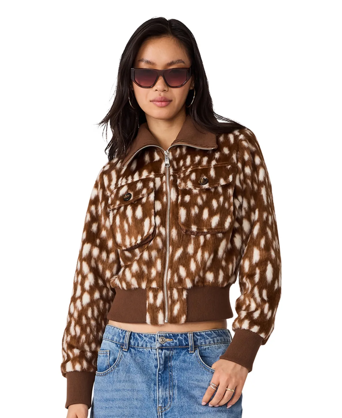 Hunton Cropped Bomber Jacket by Steve Madden