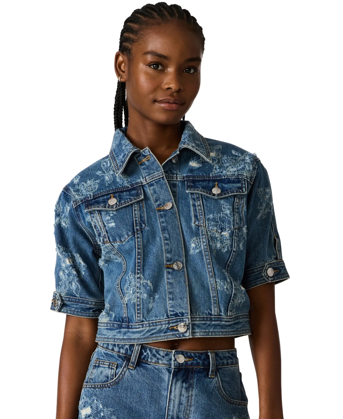 Collared Front Button Jacket by Steve Madden