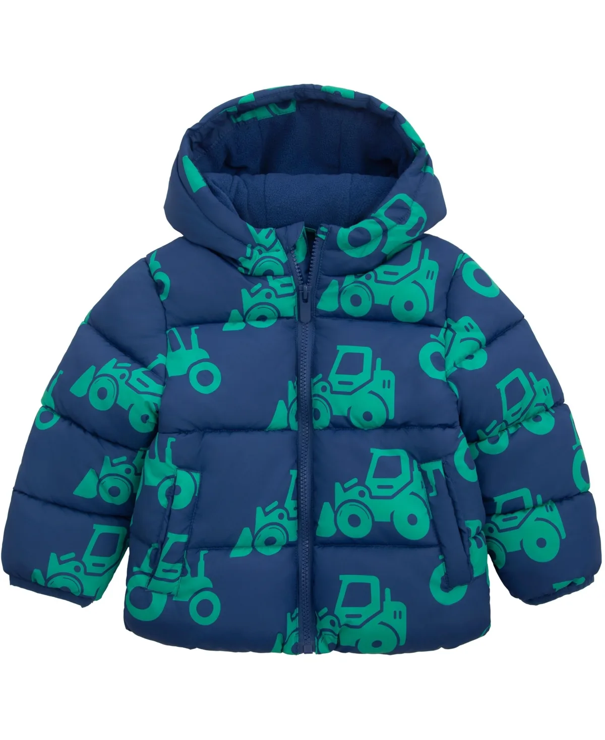 Hudson Tractor Print Fleece Lined Puffer Jacket by Rokka&rolla