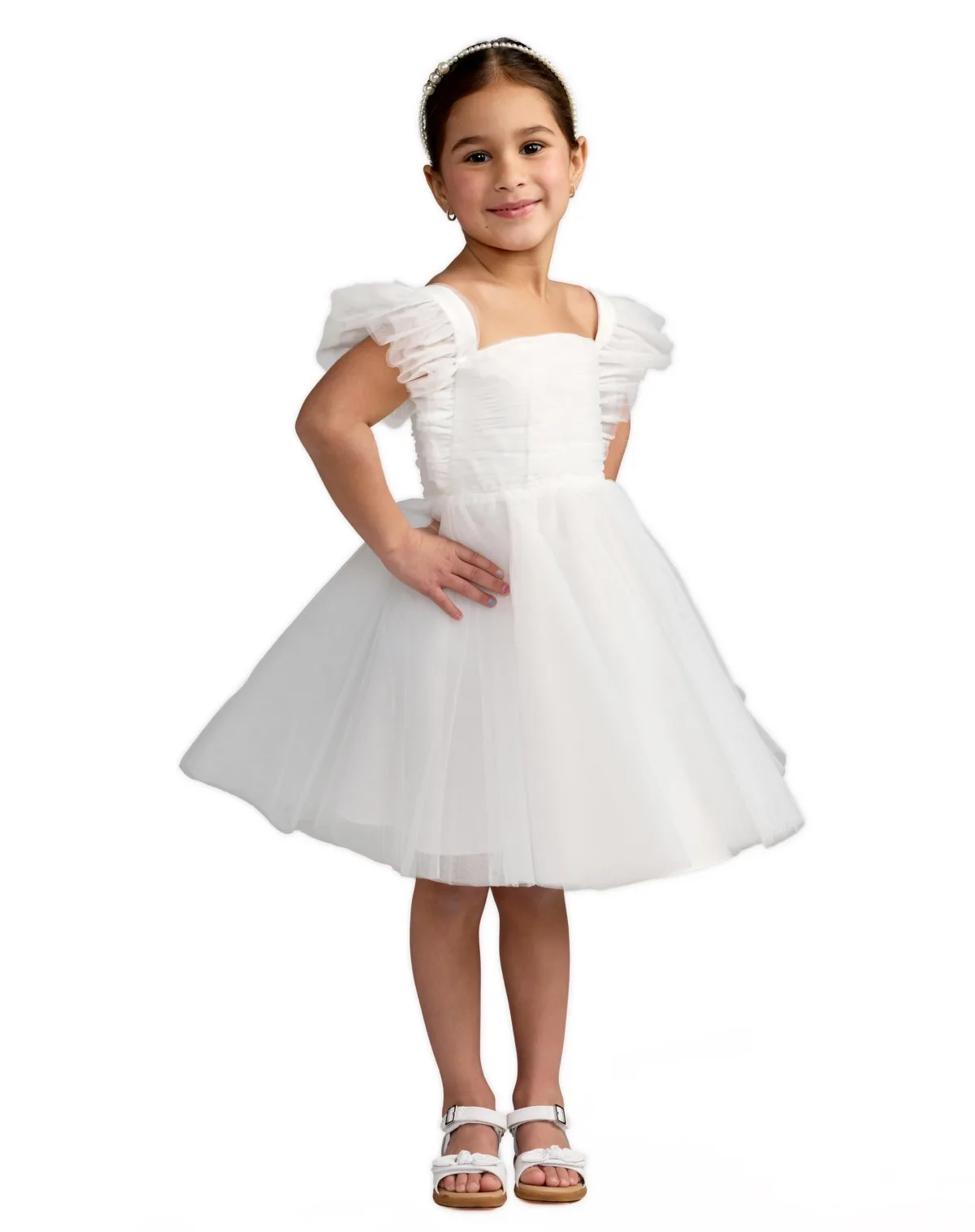 Ruffle Shoulder Tulle Dress by Mac Duggal