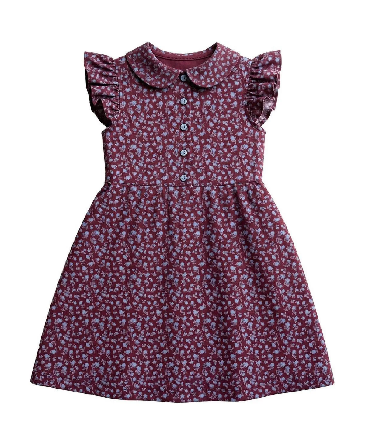 Flutter Sleeve Linen Dress with Peter Pan Collar by Hope & Henry