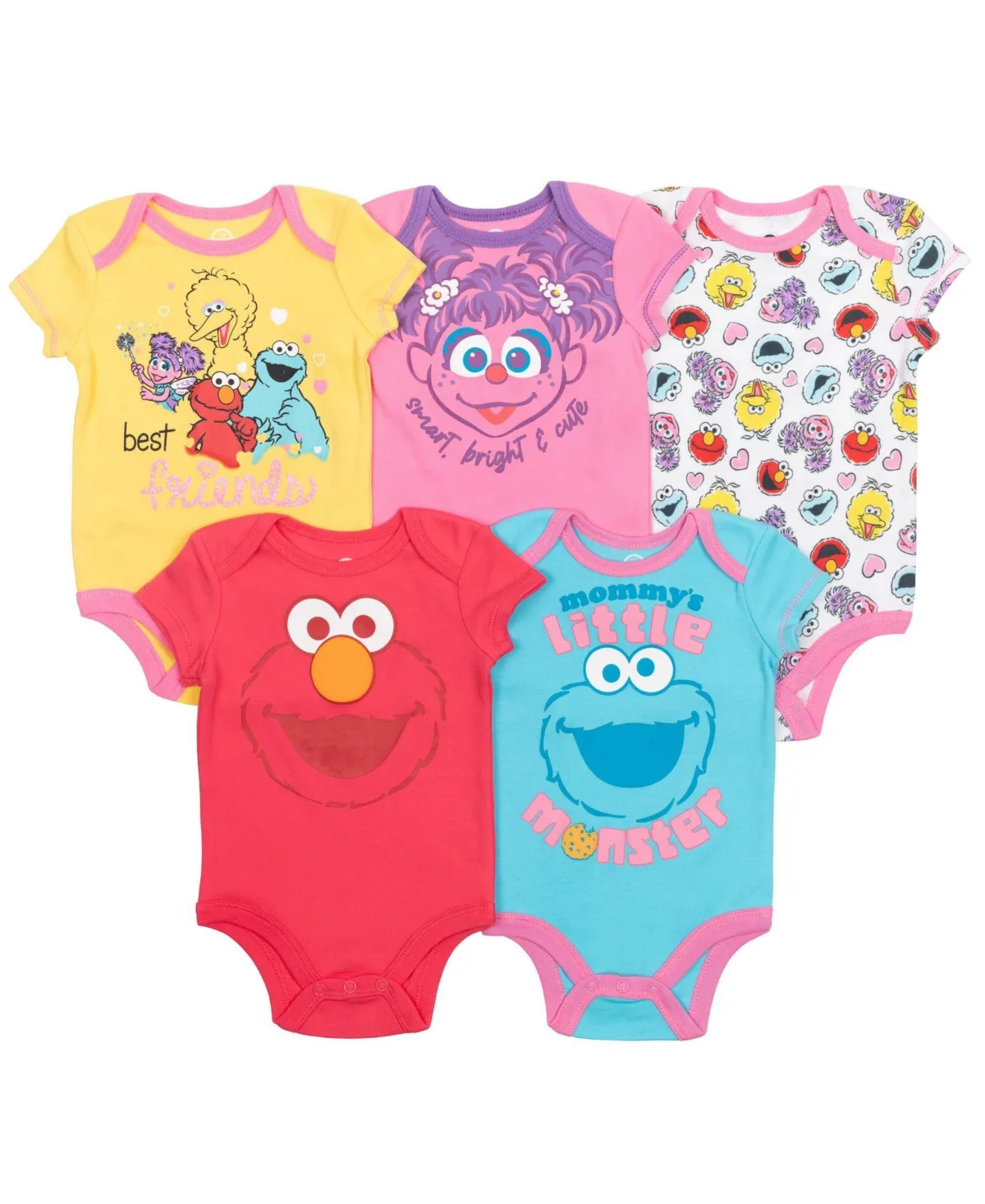 5 Pack Bodysuits by Sesame Street