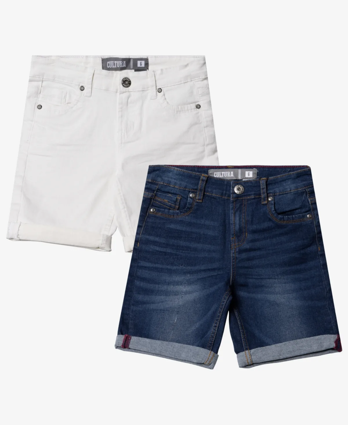 Roll-Up Denim Shorts 2-Pack by Cultura
