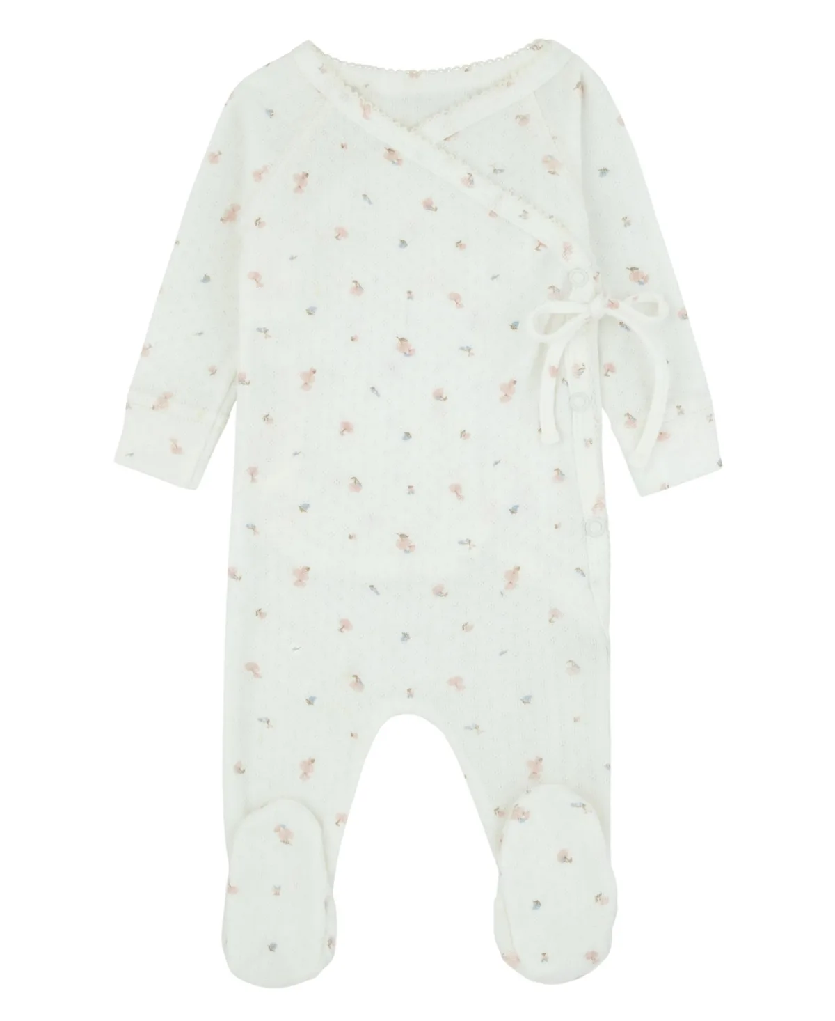 Pointelle Printed Wrap Footie by Noggiwear