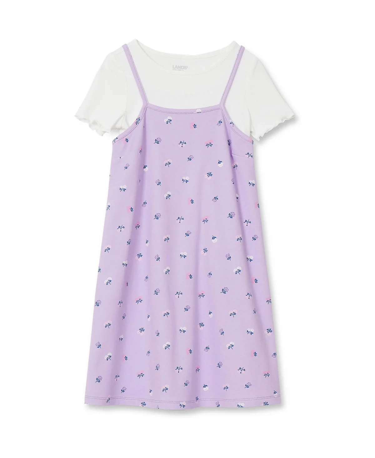 Slip Dress with Ribbed Knit Tee Set by Lands' End