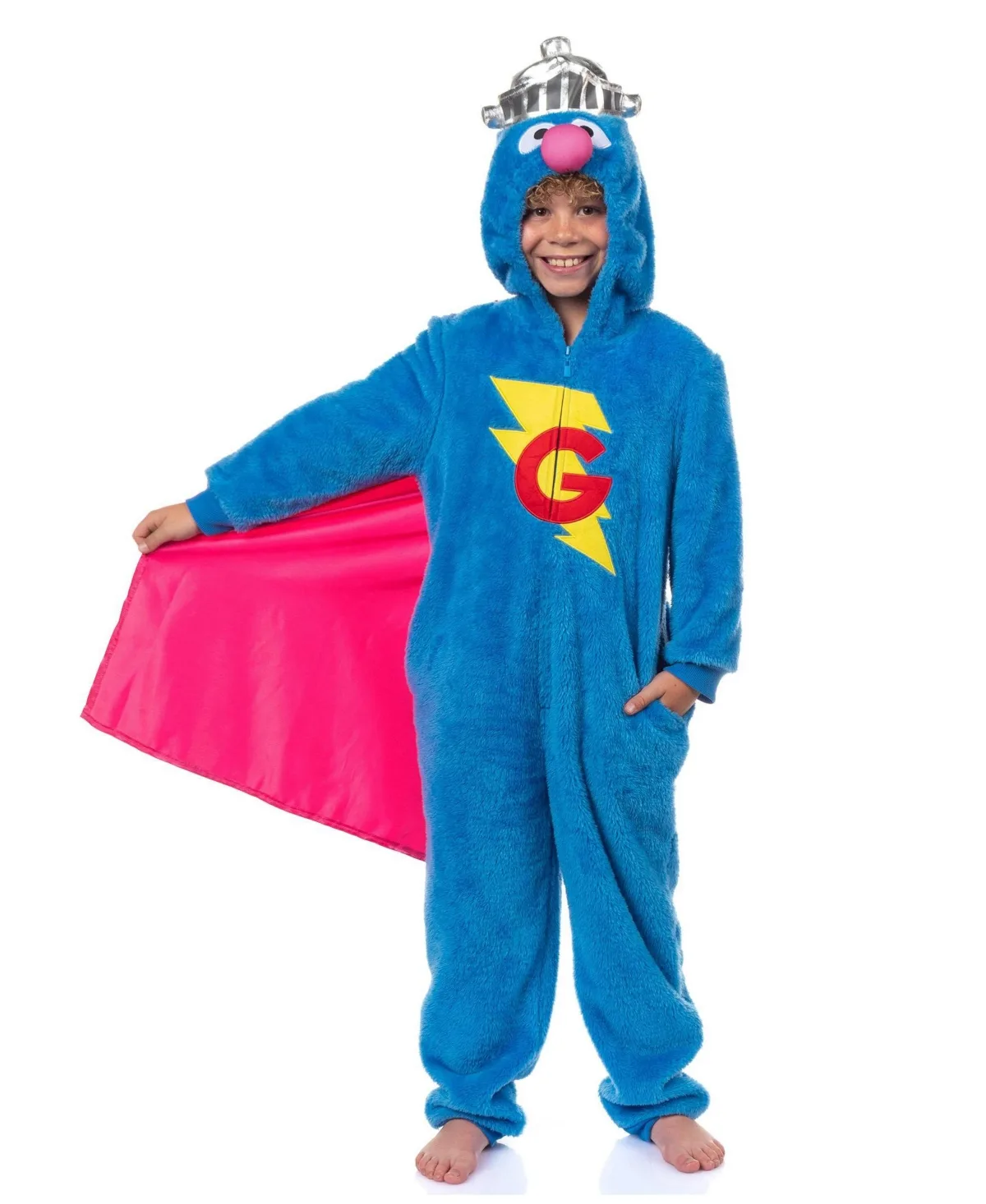 Union Suit Super Grover Full Zip Hooded Pajamas by Sesame Street