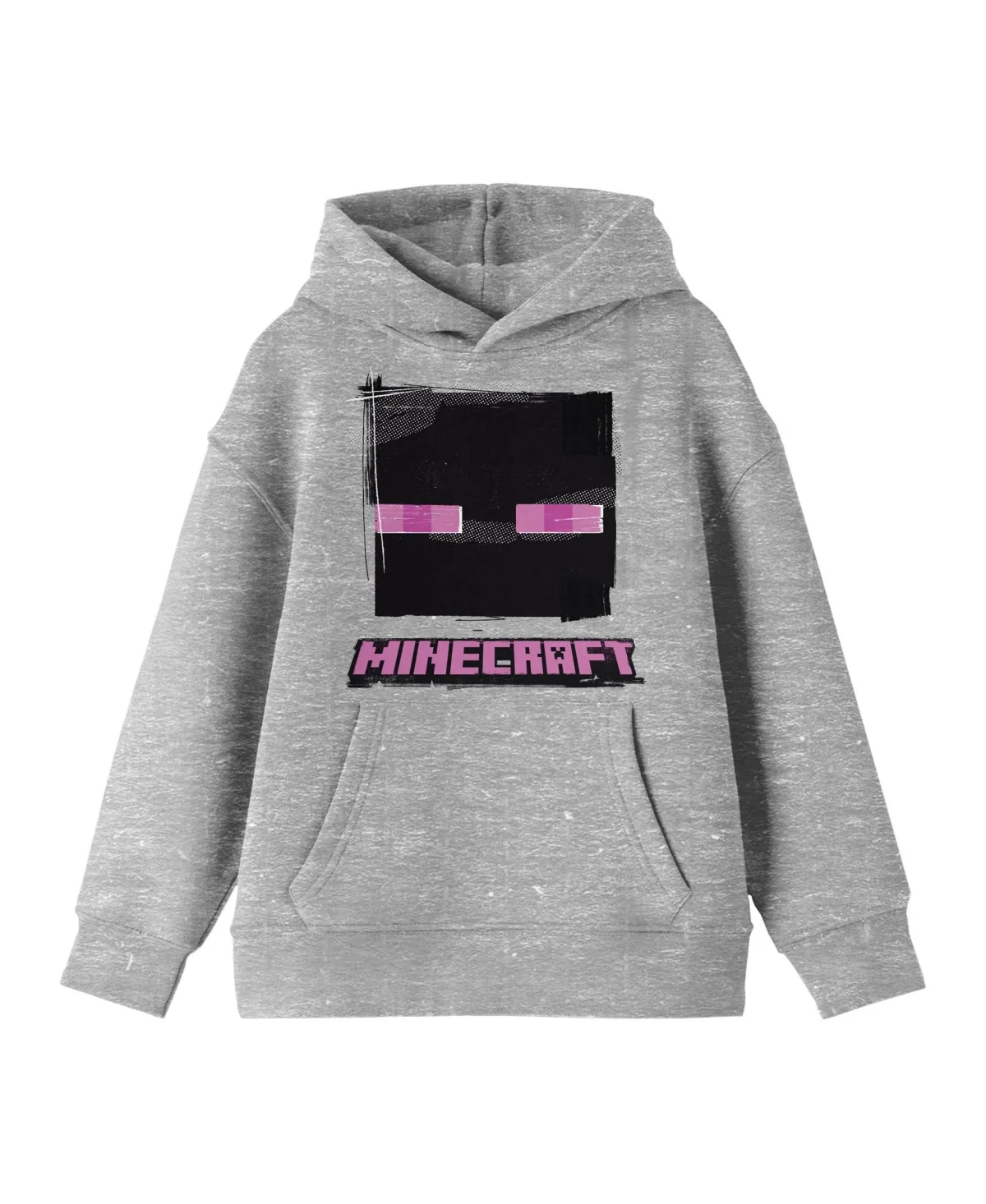 Enderman Face Long Sleeve Athletic Heather Hooded Sweatshirt by Minecraft