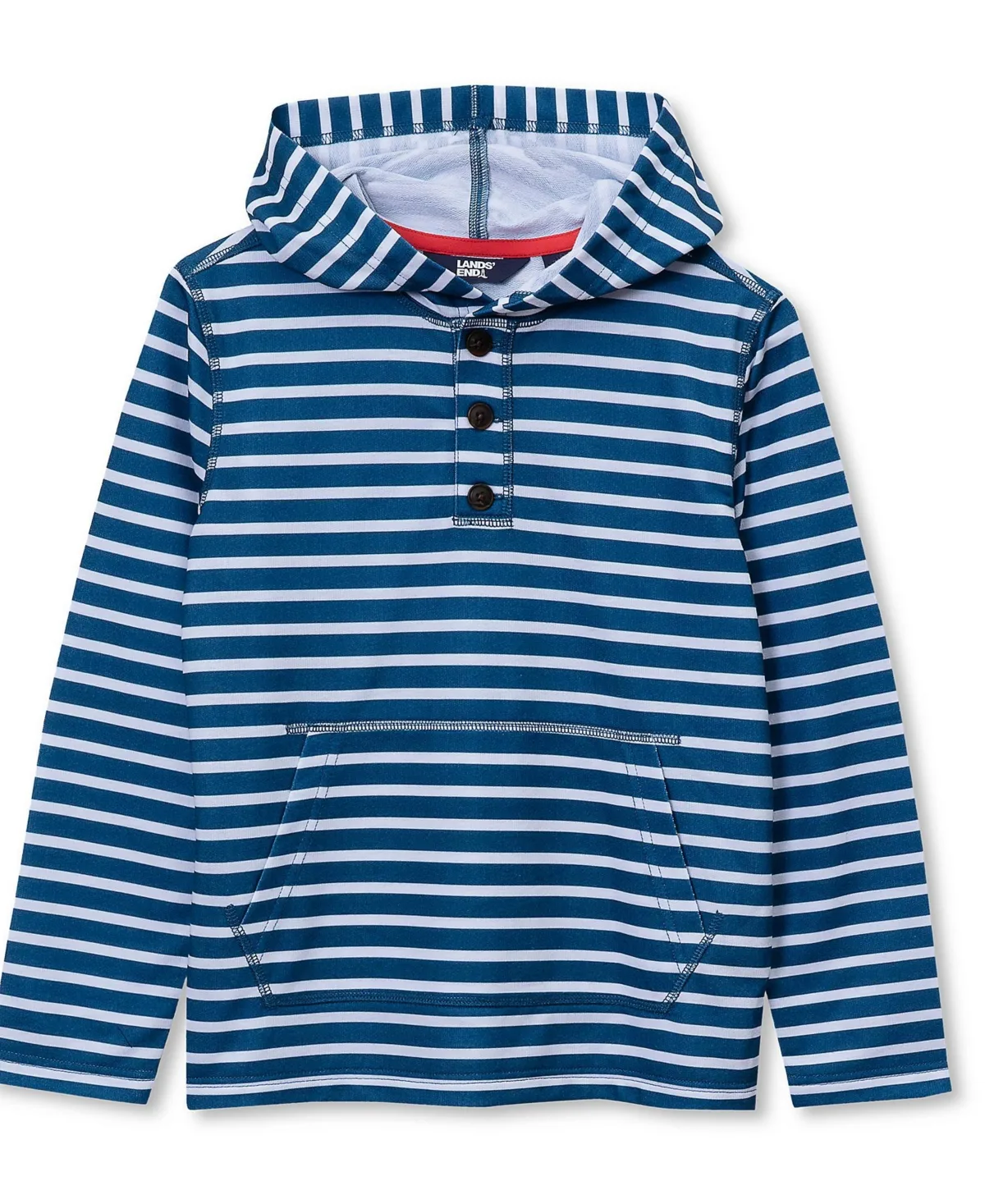 Henley Pullover Hoodie by Lands' End