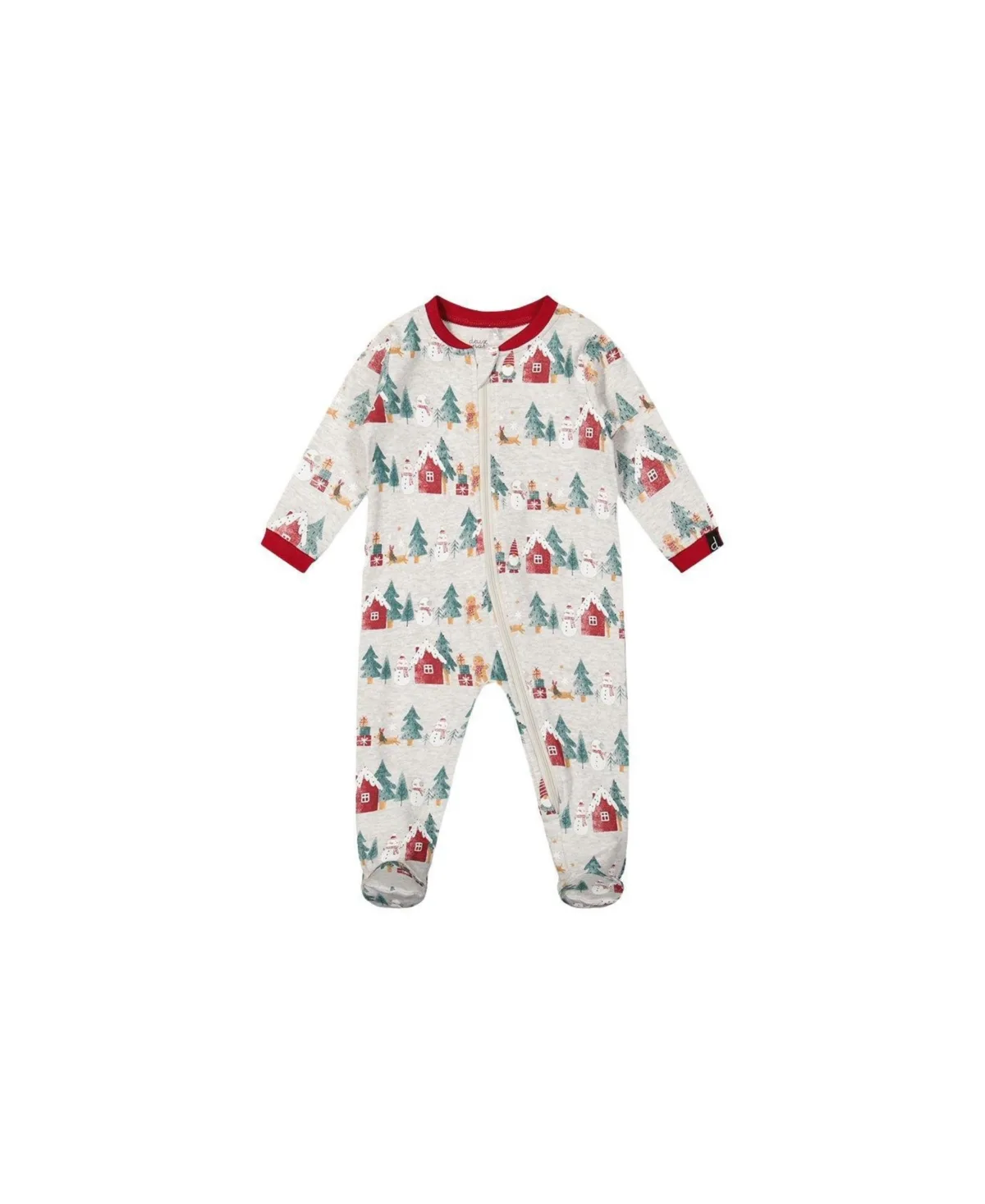Cotton One Piece Christmas Pajama Christmas Print by Deux Par Deux