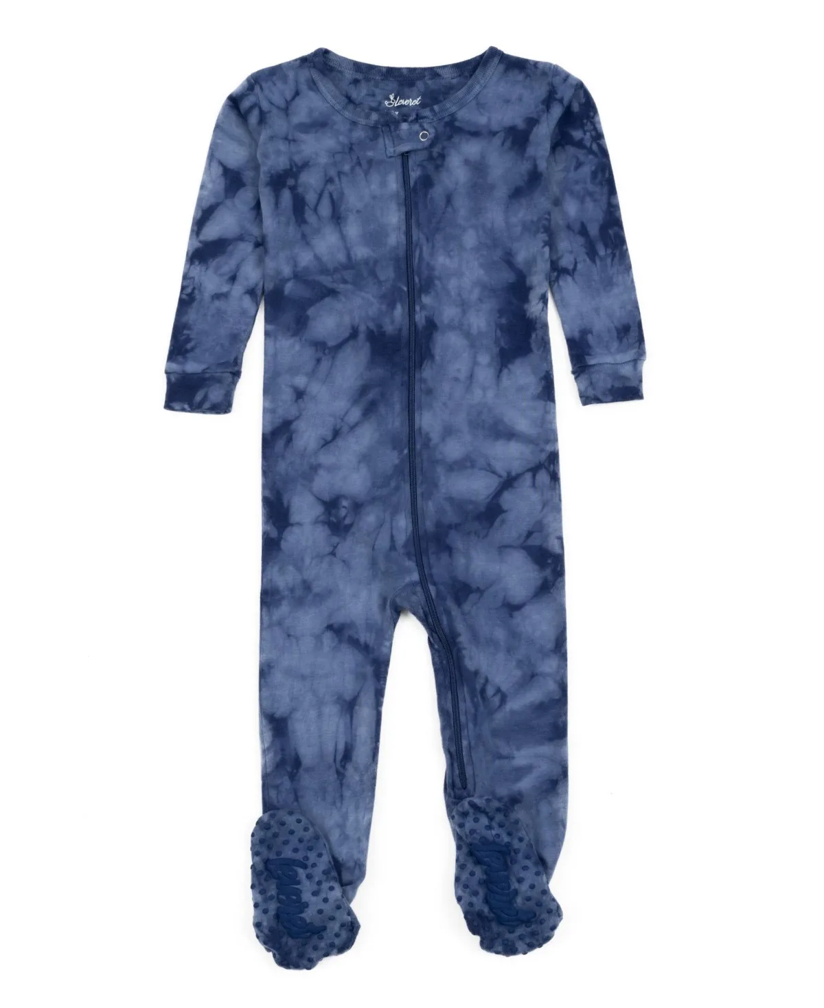 Matching Family One Piece Footed Cotton Long Sleeve Tie Dye Pajamas by Leveret
