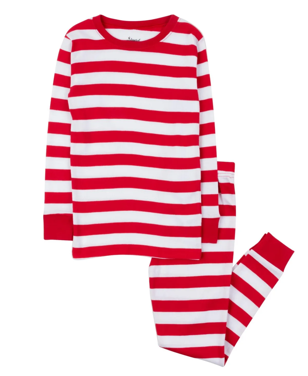 Two Piece Cotton Striped Holiday Pajamas by Leveret