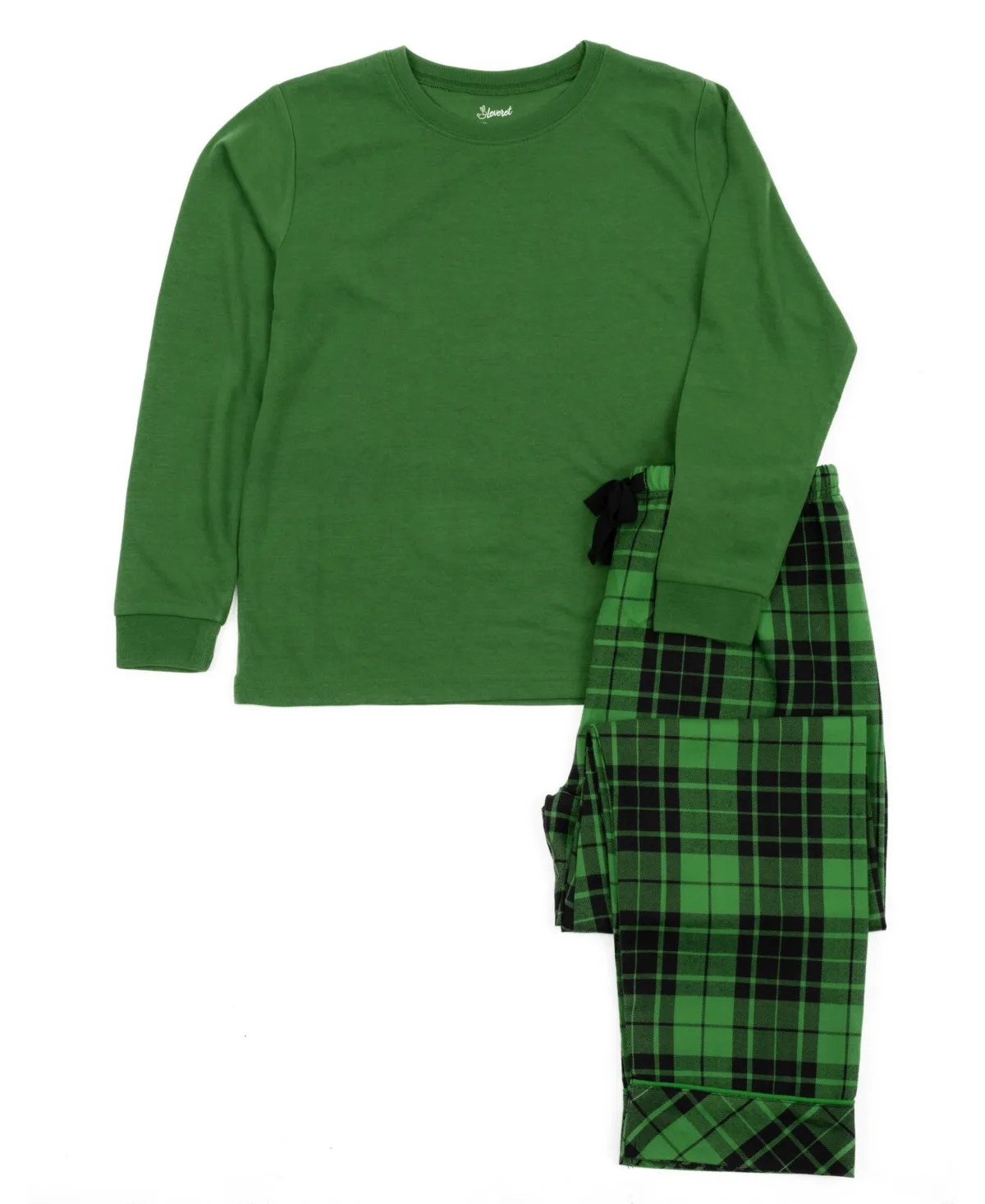 Holiday Flannel-Plaid Top and Pants, 2-Piece Set by Leveret