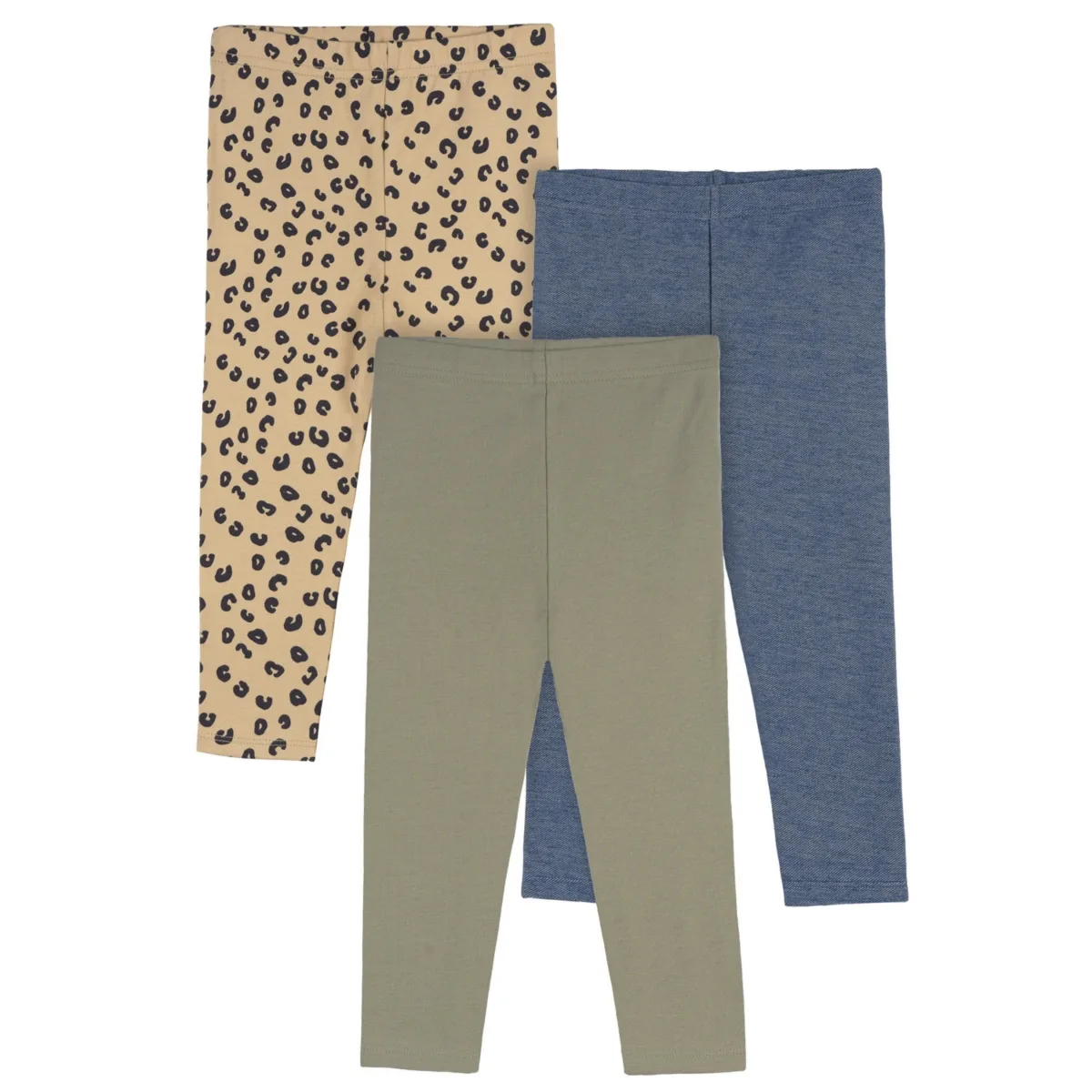 3-Pack Jeggings - Green, Leopard Print and Blue by Gerber