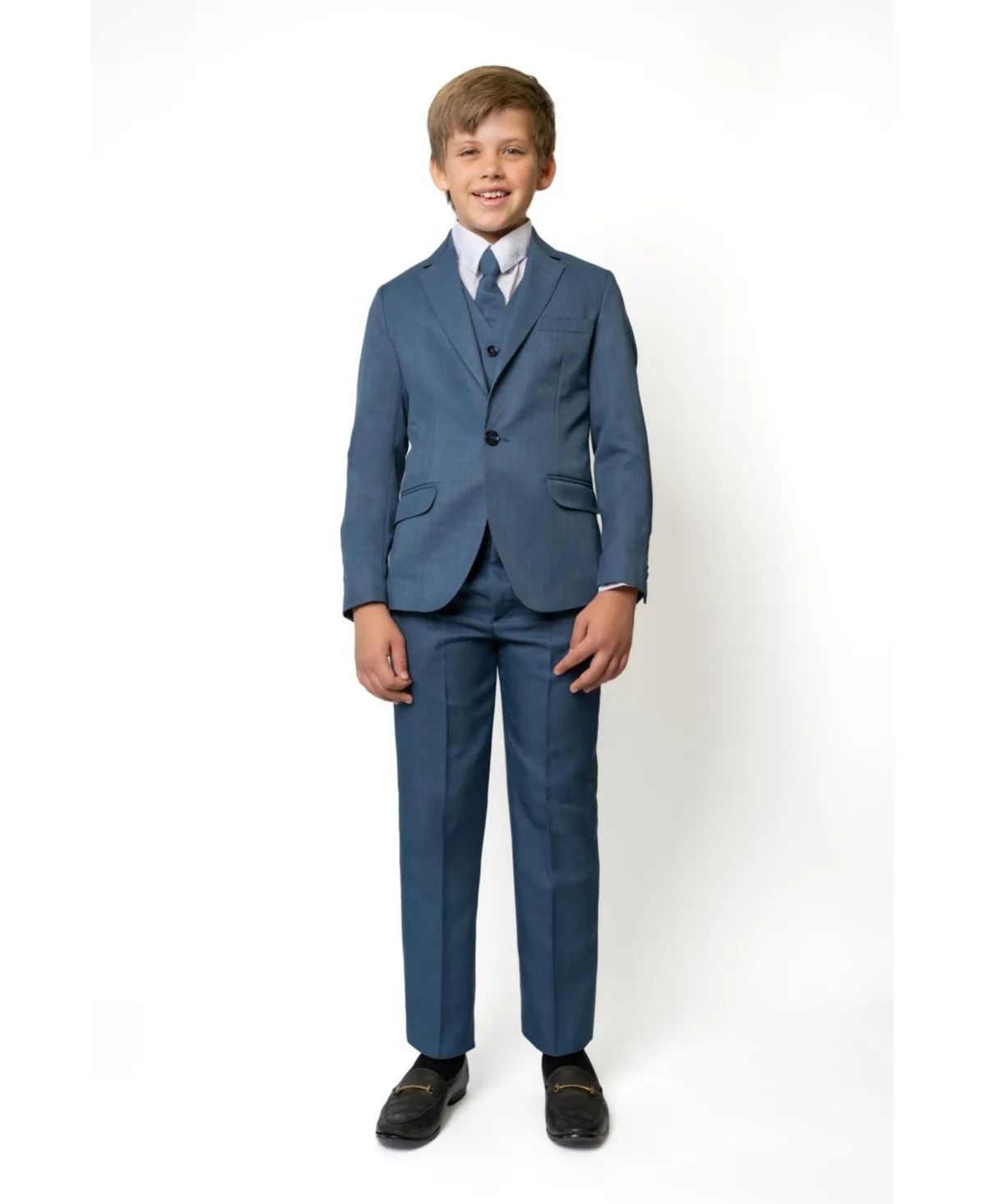 Osiris Slim Fit 5-Piece Shirt, Tie, Jacket, Vest and Pants Suit Set by Peanut Butter Collection