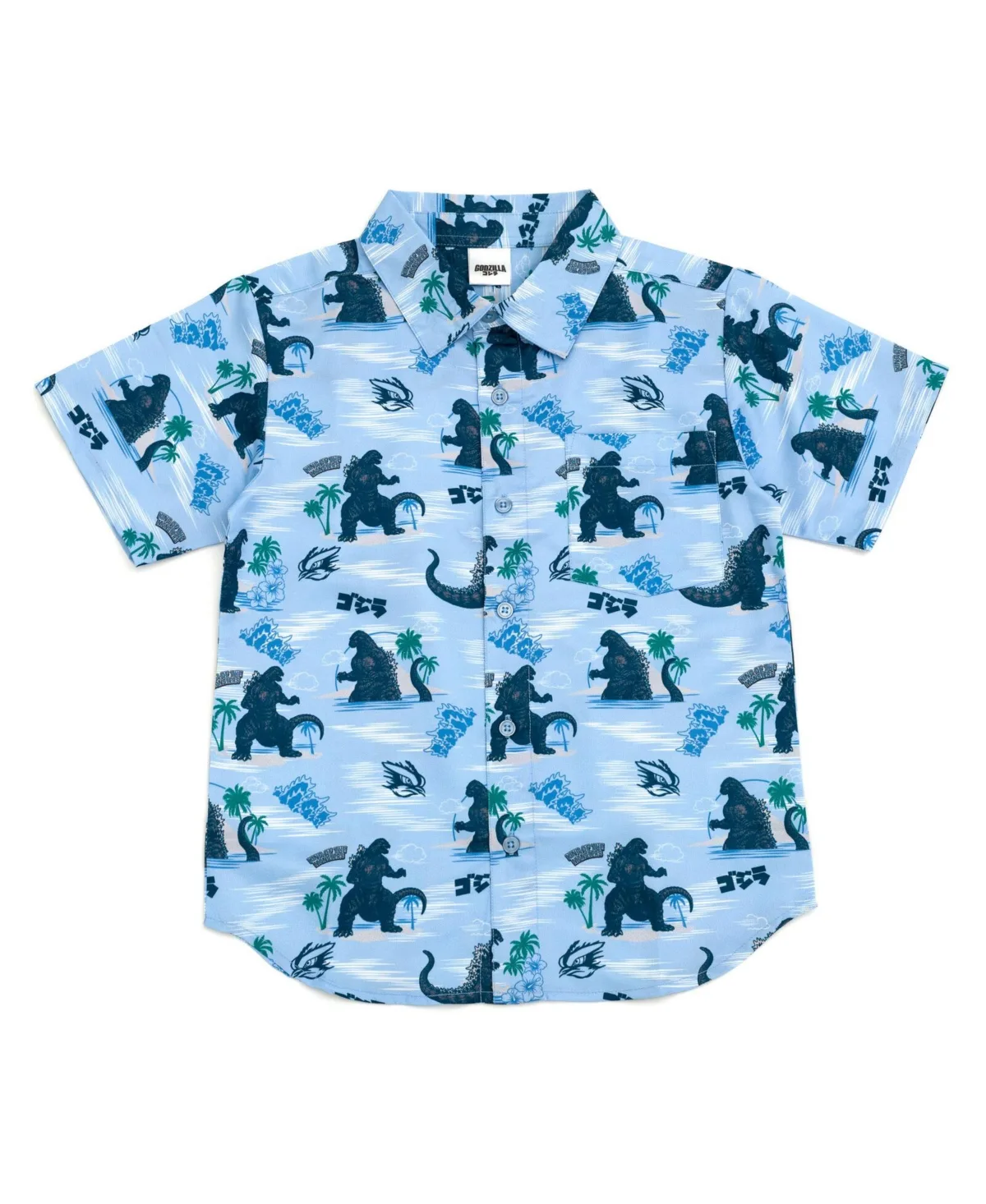 Matching Family Hawaiian Button Down Dress Shirt by Godzilla