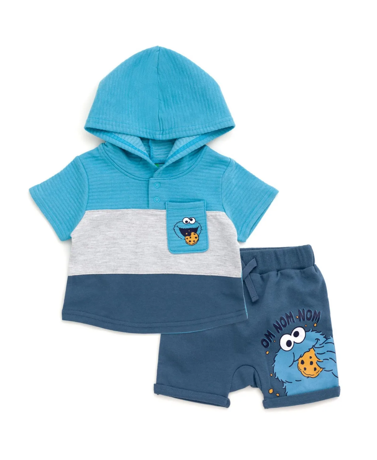 Cookie Monster Pullover Hoodie and French Terry Shorts by Sesame Street
