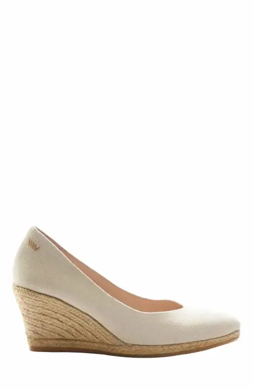 Roses Canvas V Cut Espadrille Wedges by VISCATA