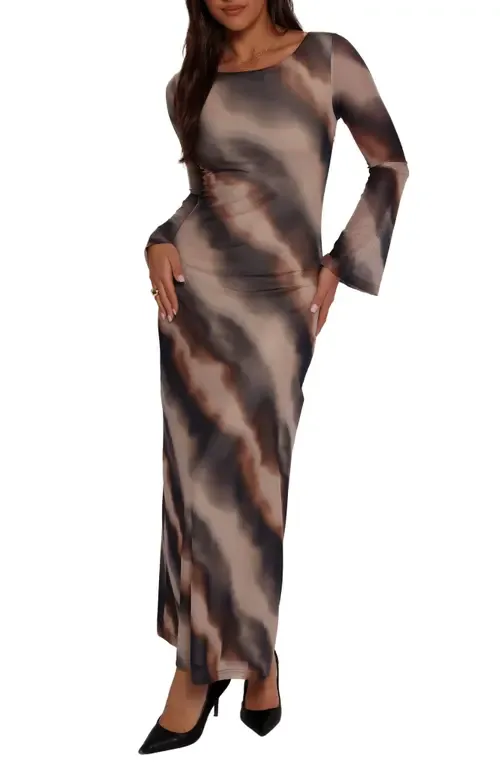 Pandora Long Sleeve Mesh Maxi Dress by Petal & Pup