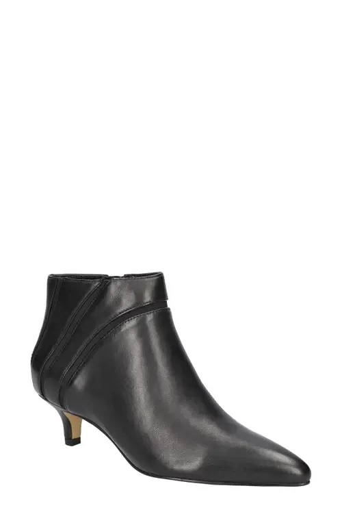 Faraday Kitten Heel Bootie in Black Leather by Bella Vita