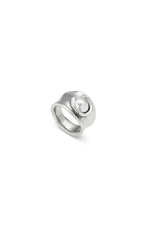 Sterling Silver-Plated Ring with Crystal by UNODE50