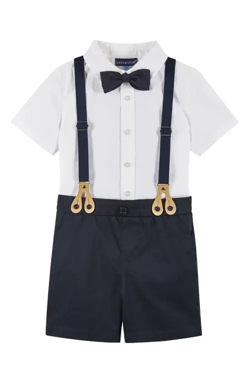 Button-Up Shirt, Suspenders, Shorts & Bow Tie Set by Andy & Evan