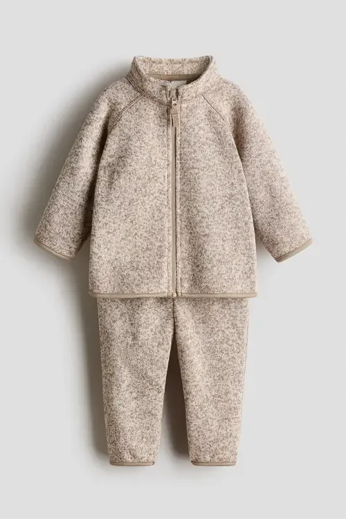 2-Piece Knit Fleece Set by H&M