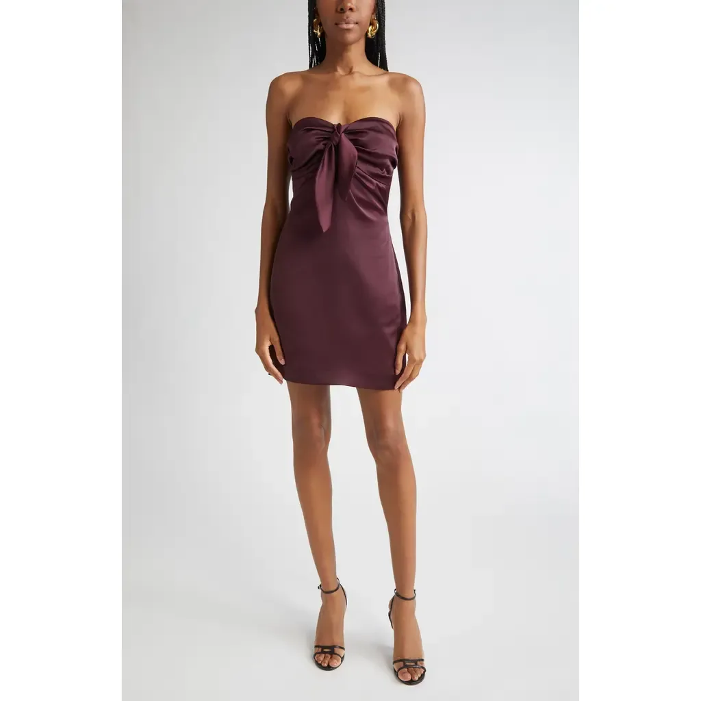 Orion Satin Bodice Strapless Minidress by Ramy Brook