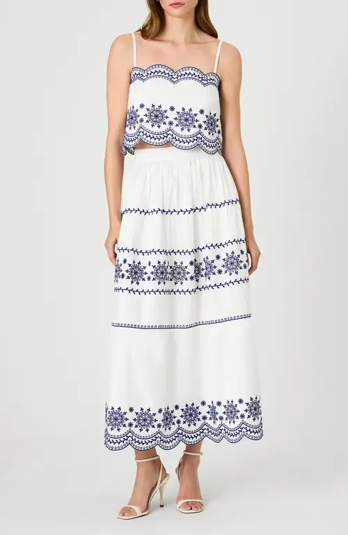 Alissa Embroidered Crop Cotton Top by French Connection
