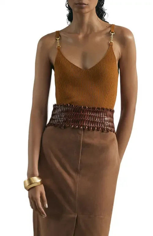 Cara Rib Silk Blend Sweater Tank by Reiss