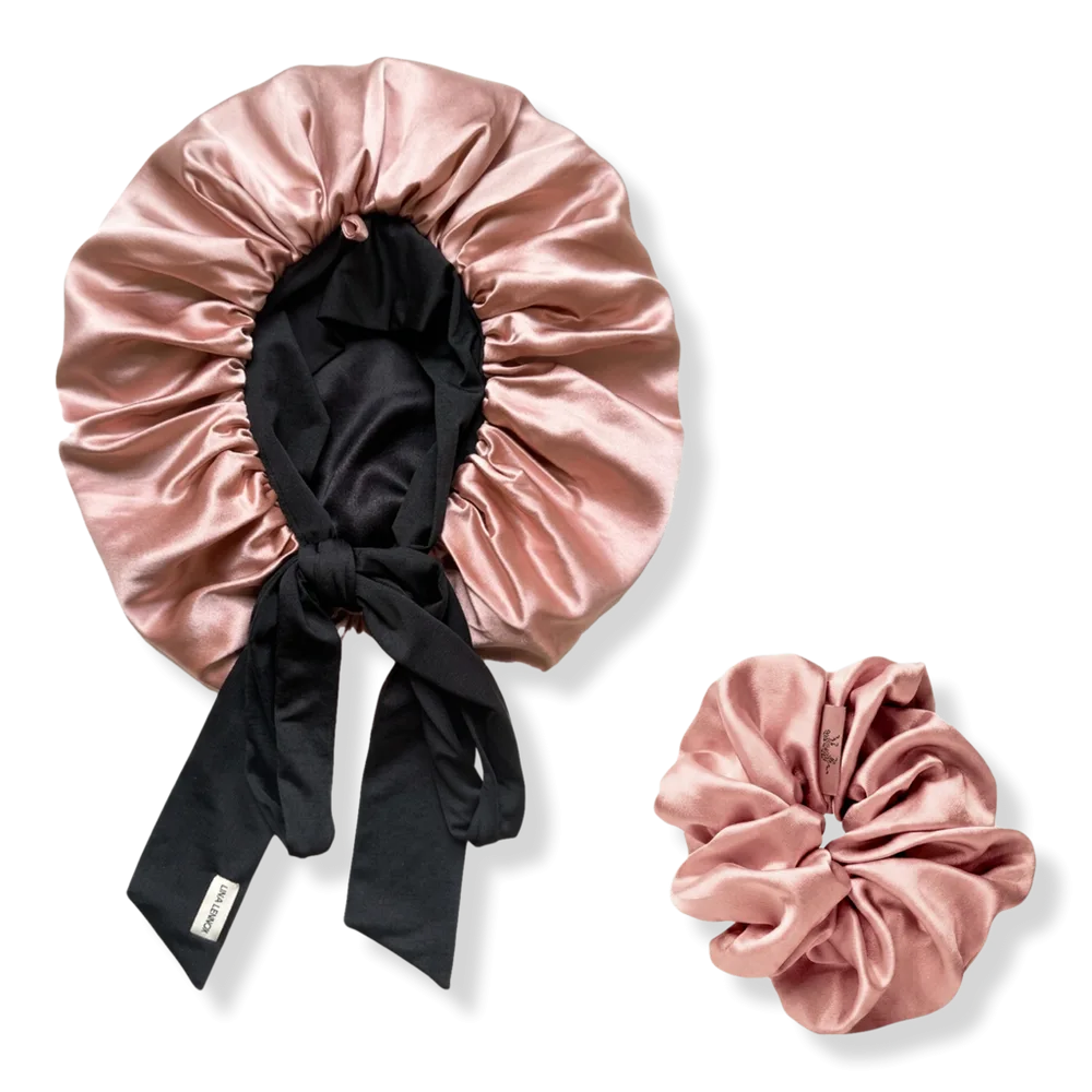 Organic Silk Soft Romance Bonnet & Scrunchie Set by LINA LENNOX