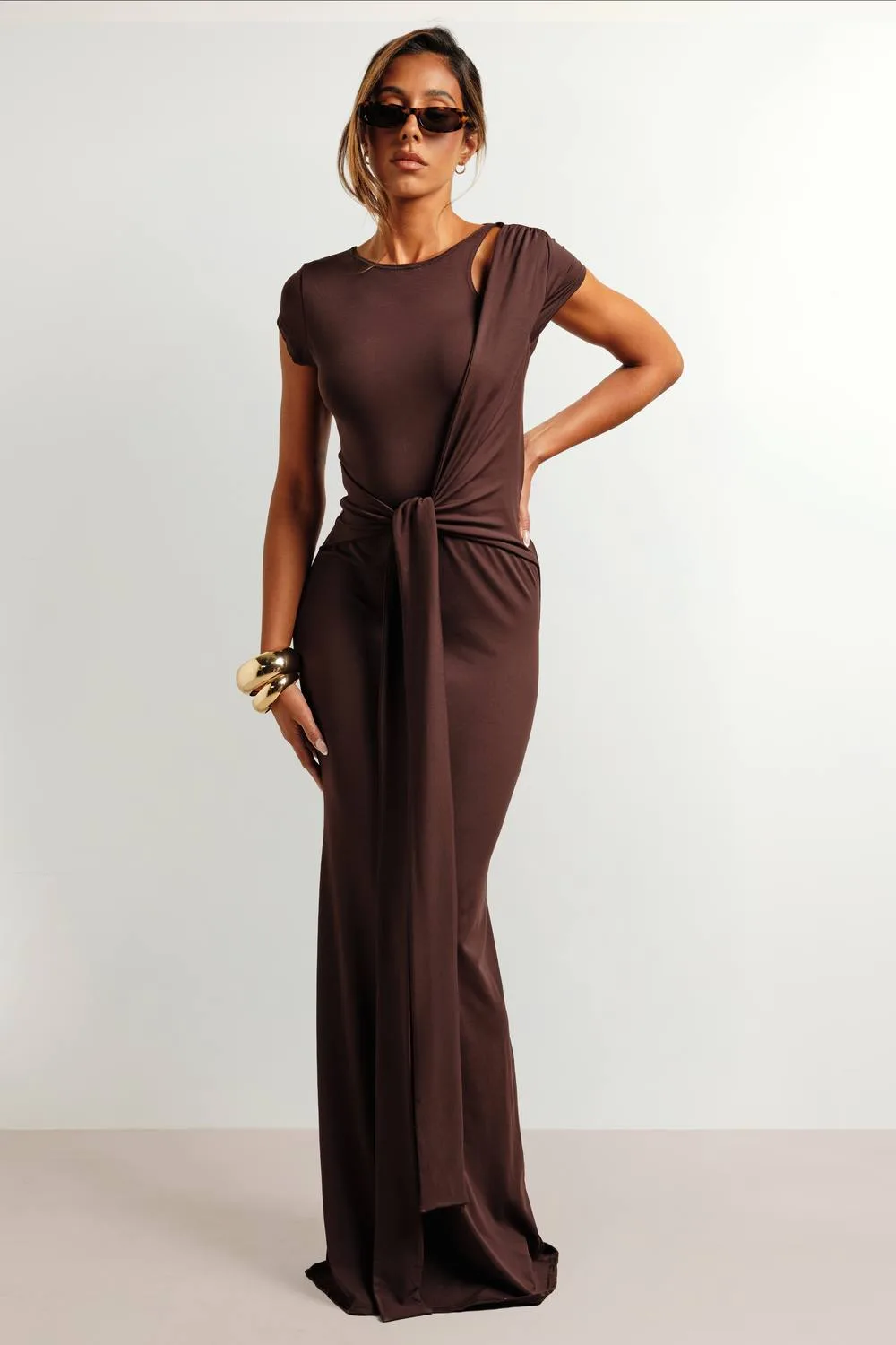 Super Soft Tie Waist Detail Maxi Dress by boohoo