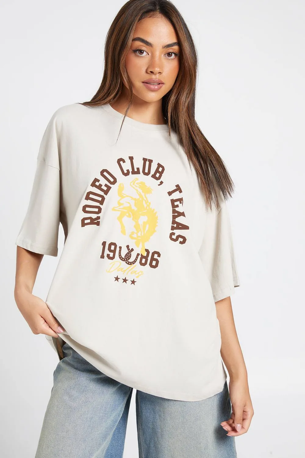Rodeo Club Texas Printed T-Shirt - Stone