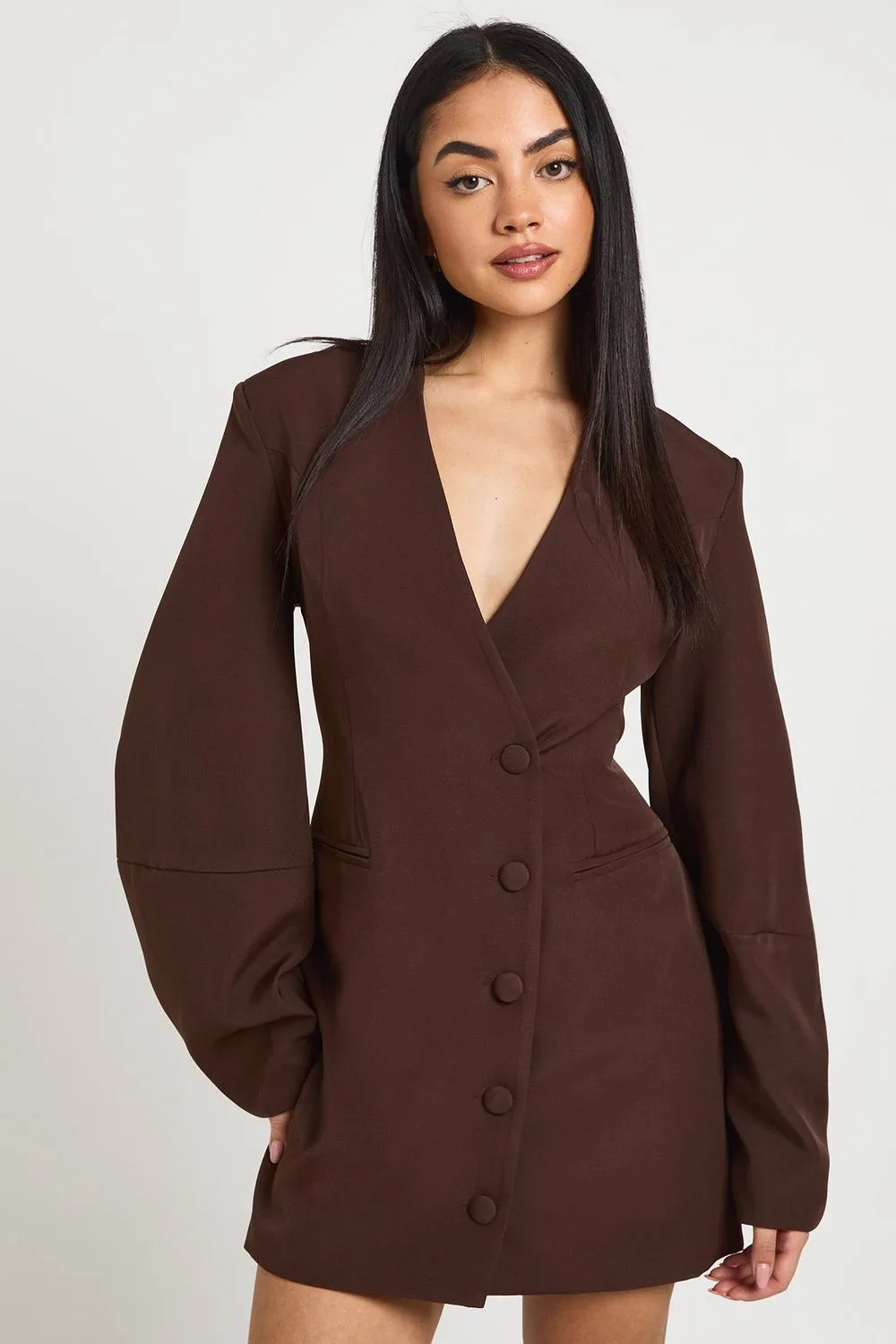 Barrel Sleeve Oversized Blazer Dress by boohoo
