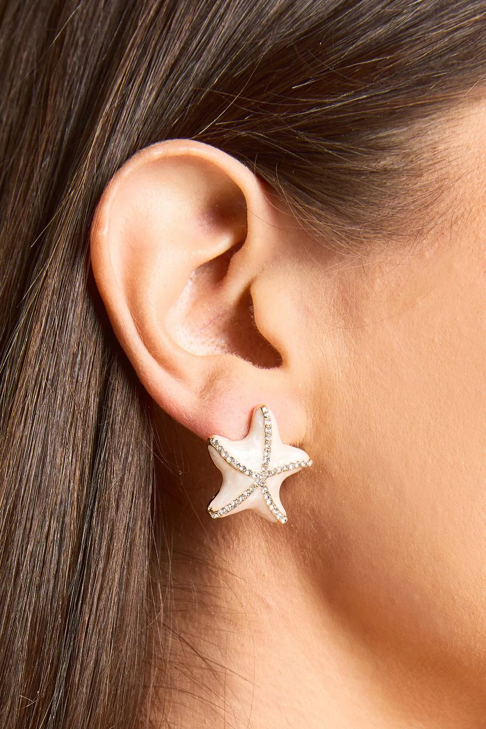 Enamel Starfish Stud Earrings by boohoo