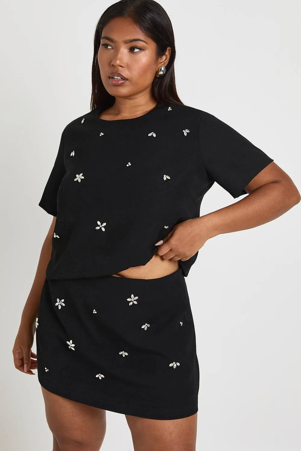 Diamante Skort by boohoo
