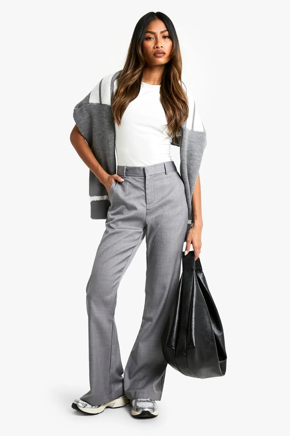Woven Tailored Flare Trouser by boohoo