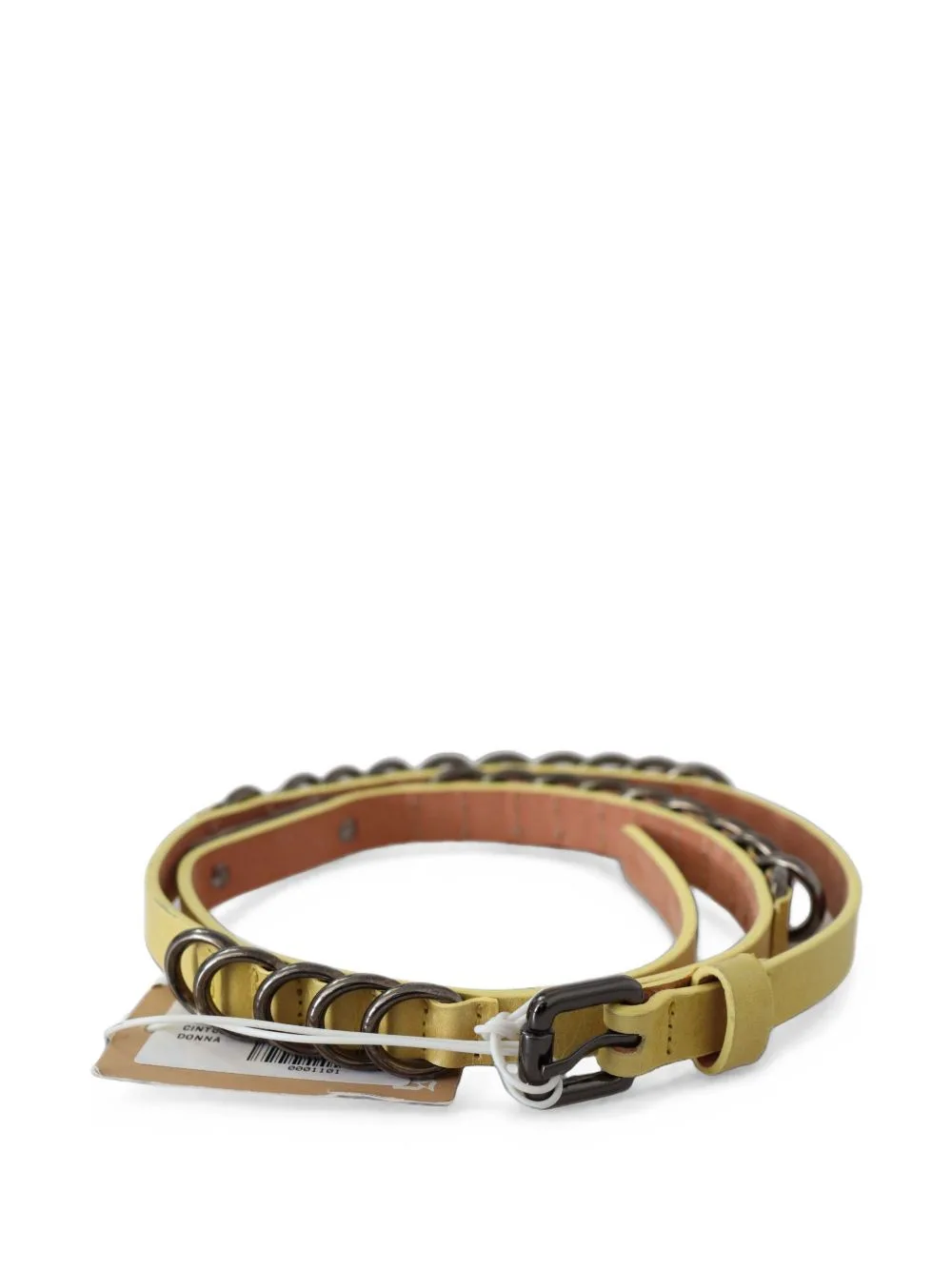 Ring-Embellished Leather Belt by John Galliano