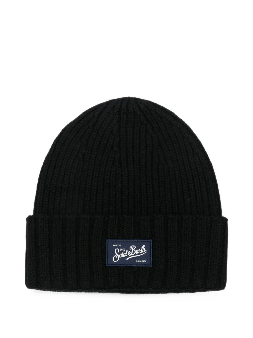 Sheldon Logo-Patch Ribbed-Knit Beanie Hat by MC2 Saint Barth