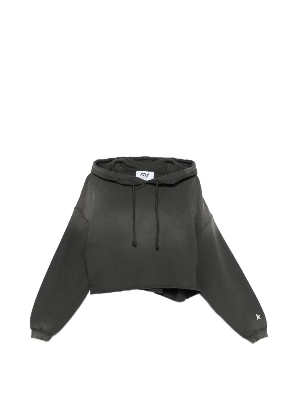 Star Logo-Print Cropped Hoodie by Golden Goose
