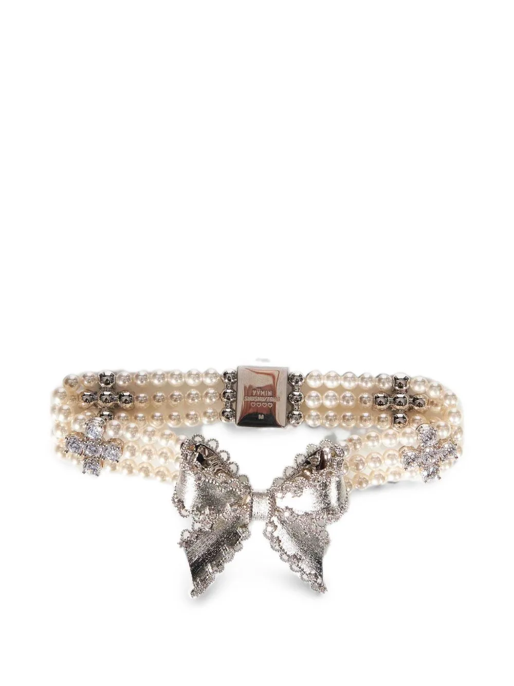 Bow-Detail Faux-Pearl Bracelet by SHUSHU/TONG