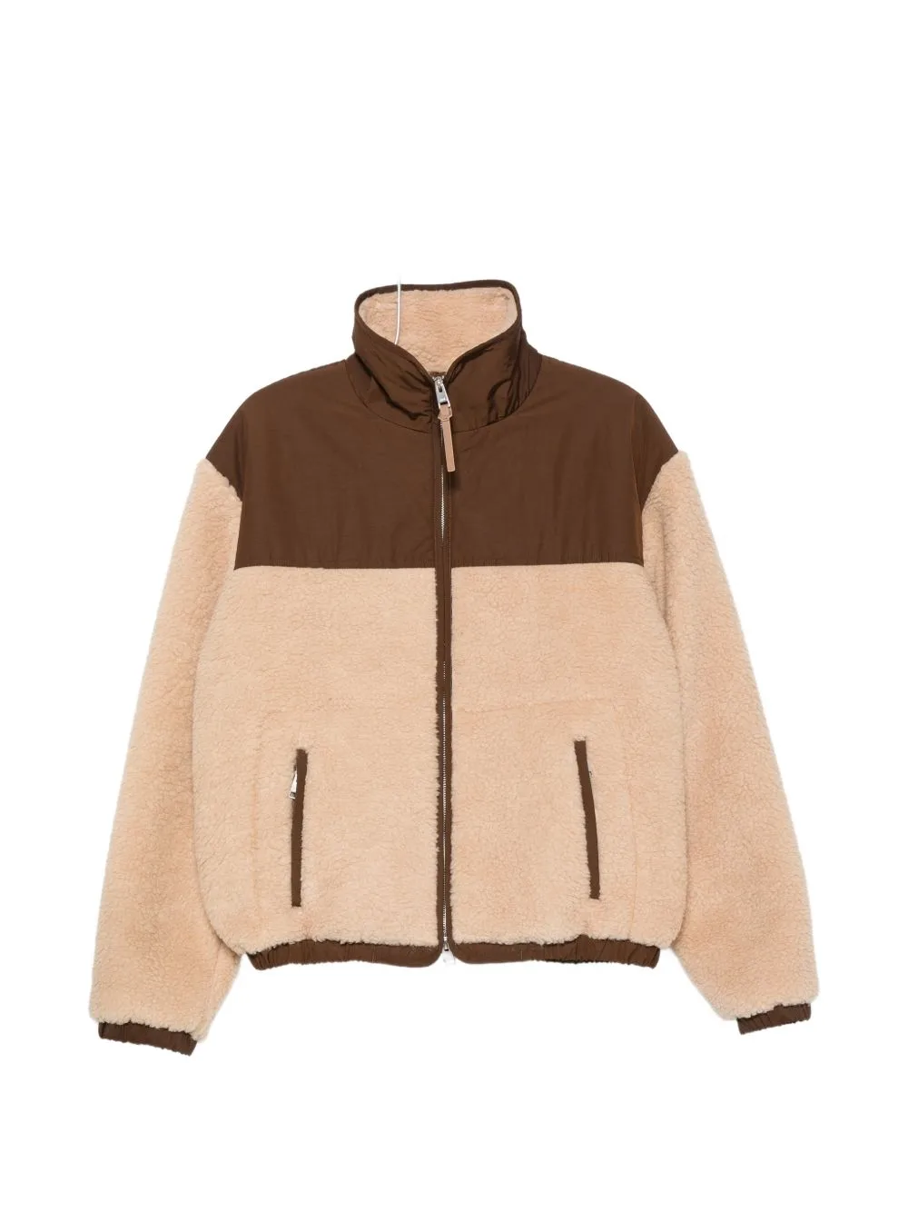 Fleece-Texture Panelled Jacket by AMI Paris