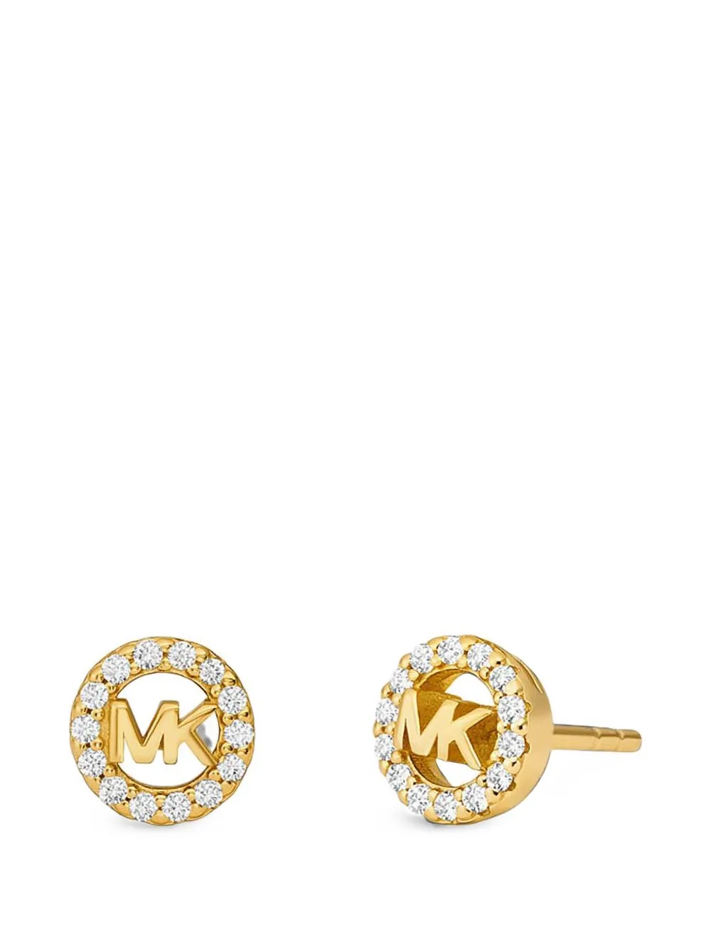 MK-logo Crystal-Embellished Earrings by Michael Kors