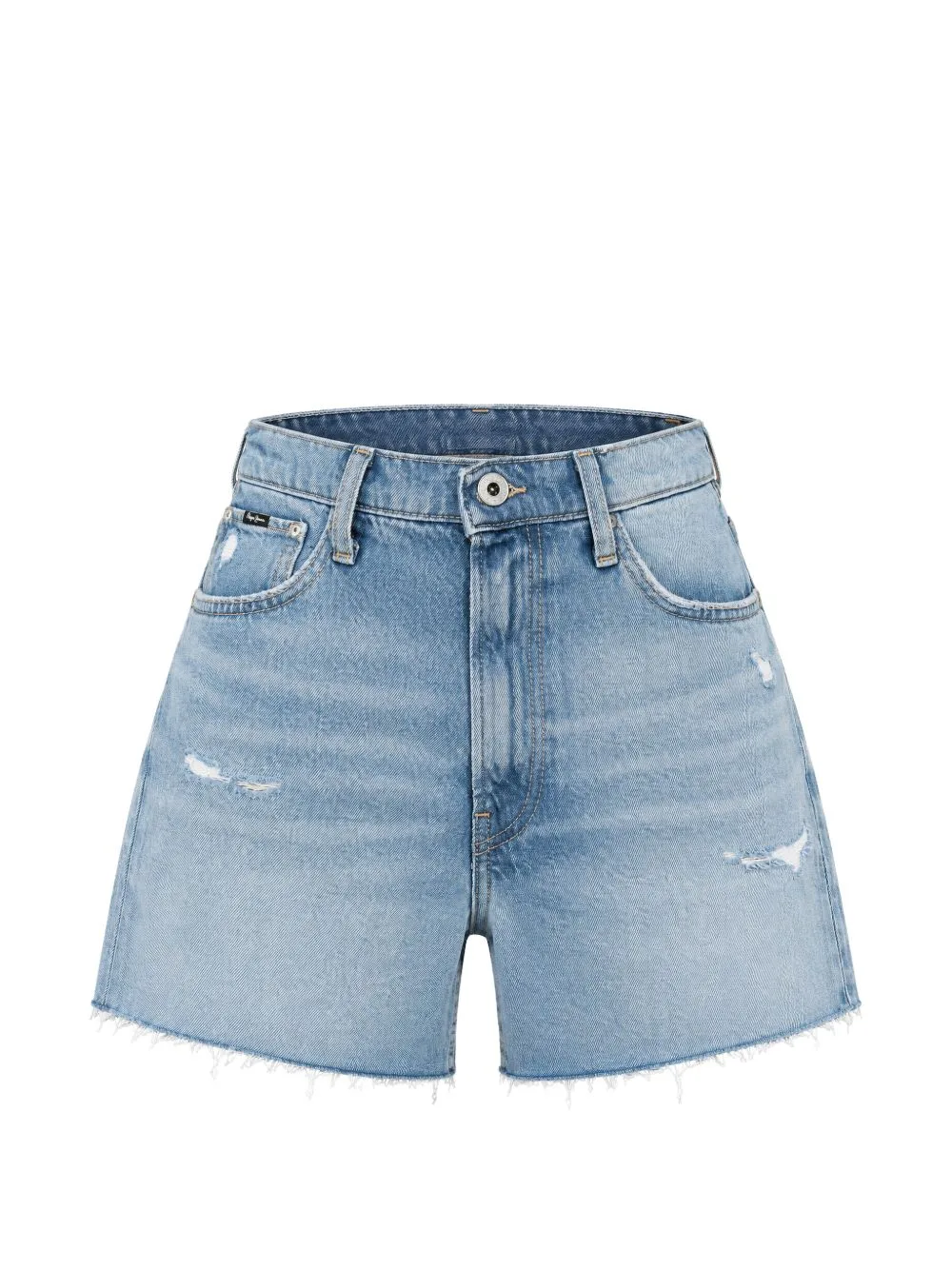 A-Line Distressed Denim Shorts by Pepe Jeans