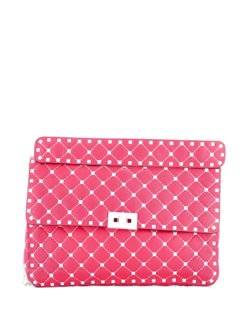 Free Rockstud Spike Flap Bag Quilted Leather Large Shoulder Bag by Valentino Garavani Pre-Owned