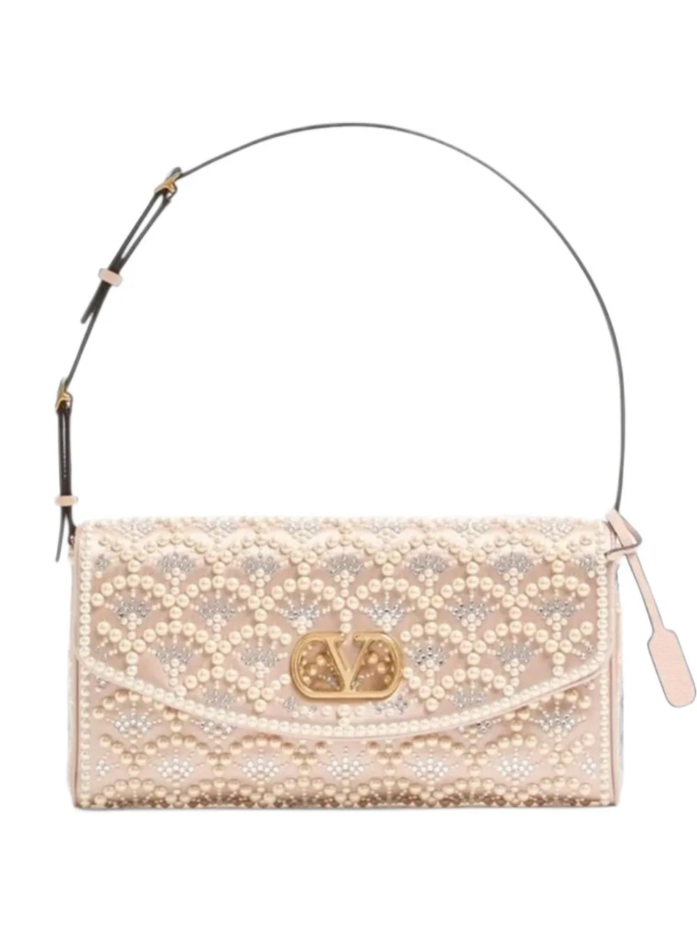 Devain Small Shoulder Bag with Pearls and Rhinestones by Valentino Garavani