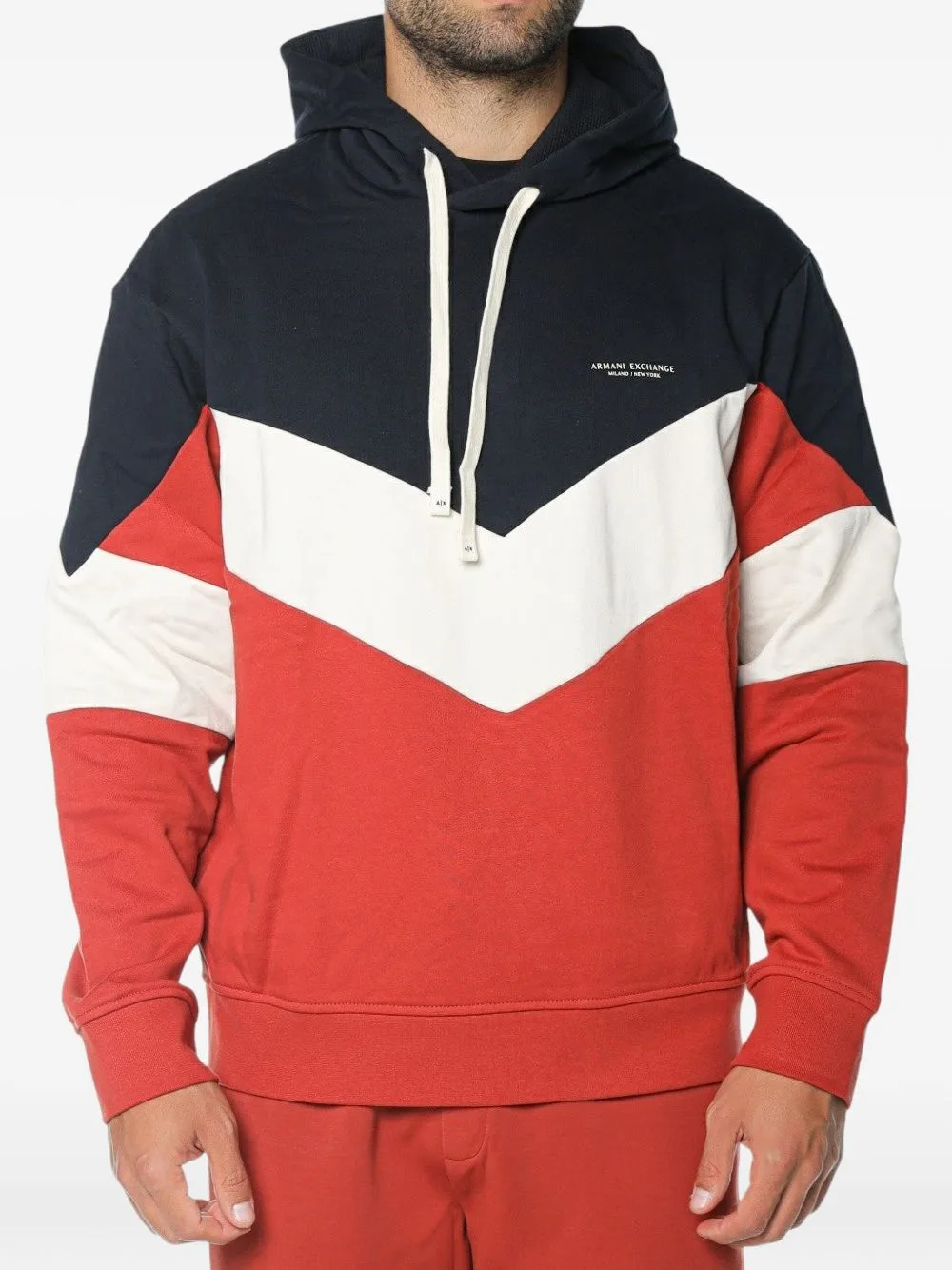Colour-Block Drawstring Hoodie by Armani Exchange